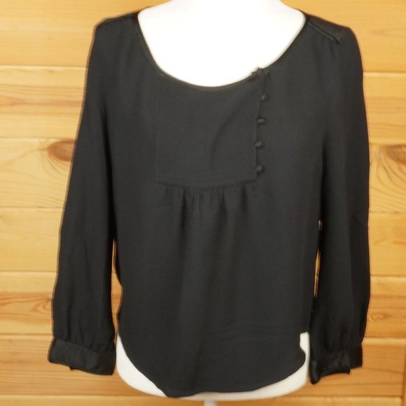 Diane von Furstenberg Black Silk Top Size 10 - Picture 1 of 8